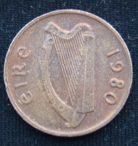 1 пенс 1980 год Ирландия