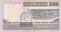 500 франков 1983 год Мадагаскар