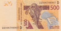 500 франков 2012 год МАЛИ
