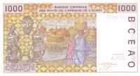 1000 франков 2002 год Кот Д-Ивуар: CFA-BCEAO