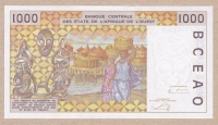 1000 франков 2002 год Кот Д-Ивуар: CFA-BCEAO