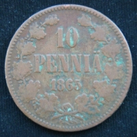 10 пенни 1865 год