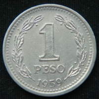 1 песо 1959 год Аргентина