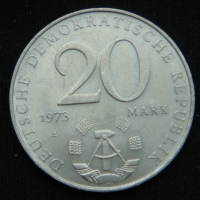 20 марок 1973 год ГДР Отто Гротеволь