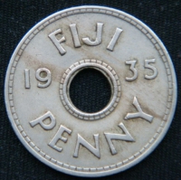 1 пенни 1935 год Фиджи
