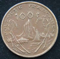 100 франков 1999 год Французская Полинезия