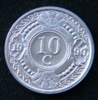 10 центов 1990 год Нидерландские Антильские острова
