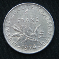 1 франк 1974 года