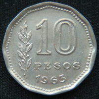 10 песо 1963 год Аргентина