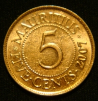 5 центов 2007 год Маврикий