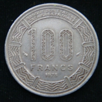 100 франков 1975 год Камерун