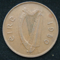 2 пенса 1980 год Ирландия