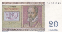 20 франков 1950 год Бельгия