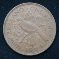 1 пенни 1964 год Новая Зеландия