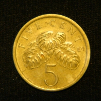 5 центов 1986 год Сингапур