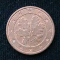 1 евроцент 2002 год D Германия