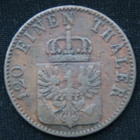 3 пфеннига 1862 год Пруссия