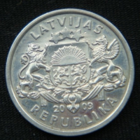 1 лат 2009 год Латвия Кольцо Намейса