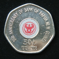 50 тойя, 2008 год Папуа - Новая Гвинея 35 лет Банку Папуа Новой Гвинеи