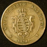 5 пфеннигов 1864 год Саксония