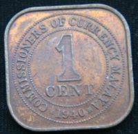 1 цент 1940 год Малайя