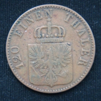 3 пфеннига 1850 год "А" Пруссия