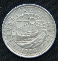 2 цента 1986 года Мальта