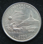 25 центов 2006 год Квотер штата Небраска P