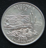 25 центов 2008 год Квотер штата Аризона D