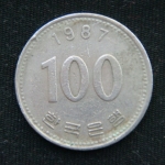 100 вон 1987 год Южная Корея