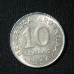 10 сентаво 1954 год Аргентина