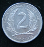 2 цента 2011 год Восточные Карибы