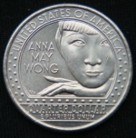 25 центов 2022 год. Американские женщины - Анна Мэй Вонг. P