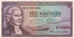10 крон 1961 год Исландия