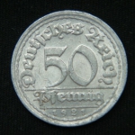 50 пфеннигов 1921 год J Германия
