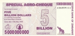 5 миллиардов  долларов 2008 год Зимбабве