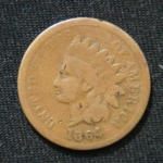 1 цент 1864 год США Indian Head Cent