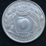 25 центов 1999 год Квотер штата Джорджия