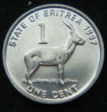 1 цент 1997 год Эритрея