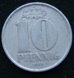 10 пфеннигов 1965 год  ГДР