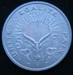 5 франков 1991 год Джибути