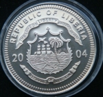 5 долларов 2004 год Либерия Новые монеты Ватикана диаметр 40мм