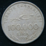 100000 лир 1999 год Турция