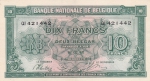 10 франков 1943 год Бельгия