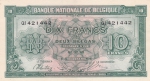 10 франков 1943 год Бельгия