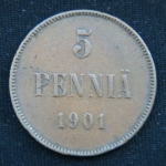 5 пенни 1901 год