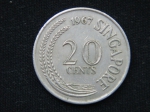 20 центов 1967 год Сингапур