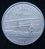 25 центов 2001 год. Квотер штата Северная Каролина P