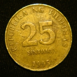 25 сентимо 1995 год  Филиппины