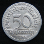 50 пфеннигов 1921 год D Германия